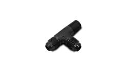 Fitting, Tee Adapter, Aluminum, Black, 1/8 in. NPT Male Threads, -4 AN Male Threads, -4 AN Male Threads, Each