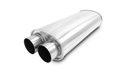 STREETPOWER Oval Muffler, 3" inlet/outlet (Dual In/Out) - 18" Body Length