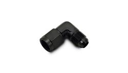 Fitting, Adapter, AN to AN, 90 Degree, Aluminum, Black Anodized, -10 AN Male, -10 AN, Female Swivel, Each