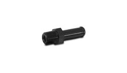 Fitting, Adapter, NPT to Hose Barb, Straight, Aluminum, Black Anodized, 1/8 in. NPT, 1/4 in. Hose Barb, Each