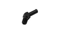 Fitting, Adapter, NPT to Hose Barb, 45 Degree, Aluminum, Black Anodized, 1/8 in. NPT, 1/4 in. Hose Barb, Each