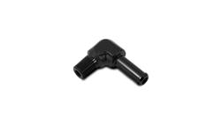 Fitting, 90 degree, Male 1/8 in. NPT to 5/16 in. Hose Barb, Aluminum, Black Anodized, each