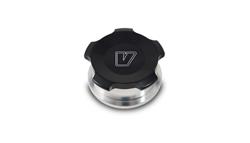 Fitting, Weld Bung, Female Threads, 1.50 in. Outside Diameter, 6061 Aluminum, includes Black Anodized Aluminum Thread-On Cap, kit