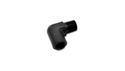 Fitting, Coupler, Union, NPT to NPT, 90 Degree, Aluminum, Black Anodized, 3/8 in. NPT, 3/8 in. NPT, Each