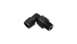 Fitting, Adapter, AN to NPT, 90 Degree, Aluminum, Black Anodized, -6 AN, 1/4 in. NPT, Swivel, Each