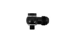 Fitting, AN to Banjo Adapter, Male -4 AN Banjo, Male M10 x 1.25 Bolt, with two Crush Washers, Aluminum, Black Anodized, Each