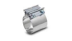 Exhaust Sleeve Clamp, Easy Seal, Band Clamp, Butt Joint, Stainless Steel, Polished, 3.5 in., Each