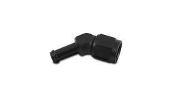 Fitting, 45 degree, Female -6 AN to 5/16 in. Hose Barb, Aluminum, Black Anodized, Each