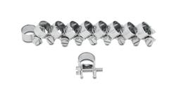 Hose Clamps, Fuel Injection Style, 0.315 in to 0.394 in. Range, Steel, Zinc Plated, Set of 10