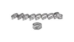 Hose Clamps, Pinch Style, 1.000 in. to 1.126 in. Range, Stainless Steel, Set of 10