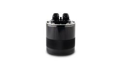 Catch Can, Round, Aluminum, Black Anodized, 4-Port model, 4.40 in. Diameter, 4.93 in. Height, Each