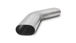Oval Exhaust Tubing, Mandrel Bend, 3.00 in. Diameter, 45 Degrees, Stainless Steel, 4.50 in. Bend Radius, Each