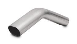 Oval Exhaust Tubing, Mandrel-bent, 3.00 in. Diameter, 45 degrees, Stainless Steel, 4.5 in. Bend Radius, Each
