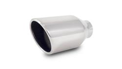 Exhaust Tip, Weld-On, 3.00 in. Inlet I.D., 4.00 in. Outlet O.D., Double Wall, Angle Cut, Rolled Edge, 7.75 in. long, 304 Stainless Polished, each