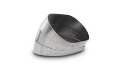 Pie Cuts, 304 Stainless Steel, Natural, Vertical Plane, Nominal 4.00 in. Oval, 2.48 in. Centerline Radius, 15 degree per cut, Set of 3