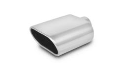 Exhaust Tip, Stainless, Polished, Rolled Edge, 2.25 in. Inlet, 3.00 in. x 5.50 in. Outlet, 7.75 in. Long, Each