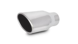 Exhaust Tip, Stainless, Polished, Rolled Edge, 2.50 in. Inlet, 3.00 in. x 4.50 in. Outlet, 7.75 in. Long, Each