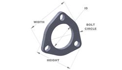 Exhaust Flange, 3-bolt, Stainless Steel, Natural, Fits 2.75 in. Exhaust Pipe Diameter, Each