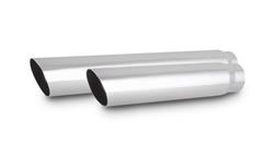 Exhaust Tip, Stainless, Polished, Non-Rolled Edge, 2.50 in. Inlet, 3.00 in. Outlet, 11.00 in. Long, Each