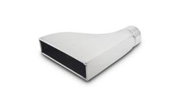 Exhaust Tip, Stainless, Polished, Rolled Edge, 2.50 in. Inlet, 2 in. x 7.75 in. Outlet, 9.50 in. Long, Each