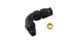 Fitting, Adapter, AN to Tubing, 90 Degree, Aluminum, Black Anodized, -8 AN, 1/2 in., Each