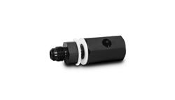 Fuel Cell Tip Over Valves, Roll Over Valves, Bulkhead Fitting, Aluminum, Black Anodized, -8 AN Female Threads, -8 AN Male Threads, Each