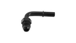 Quick Disconnect Fitting, 3/8 in. Hose Size, -6AN O-Ring, Male Threads, 90 Degree, Aluminum, Black Anodized, Each