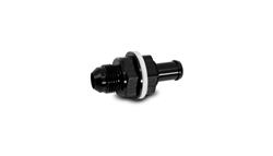 Fitting, Fuel Cell, Bulkhead Adapter, Male -8 AN to 1/2 in. Hose Barb, Aluminum, Black Anodized, Each