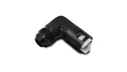 Fitting, Adapter, 90 Degree, -6 AN Male Threads, 5/16 in. female, Aluminum, Black Anodized, Each