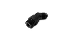 Fittings and Adapters, O-Ring to AN Adapter Fittings, 45 degree, Aluminum, Black, -10 AN Male AN, -8 AN Male Straight Cut O-ring, Each