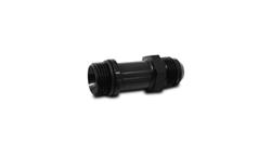 Fitting, Straight Coupler, Extender Adapter, Male -6 AN to Male Straight Cut -6 AN with O-Ring, 1.625 in. long, Aluminum, Black Anodized, each