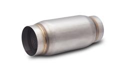 Muffler, Race, Round, Stainless, Natural, 4.0 in. Center Inlet/Outlet, 9.0 in. Length, Each