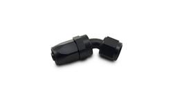 Hose End, 45 Degree, -6 AN Female Thread, -6 AN Hose, Aluminum, Black, Each