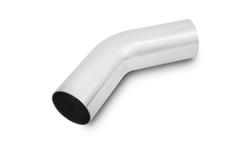 Tubing, 45 degree Elbow, Aluminum, Polished, 3 in. Diameter, 4.5 in. Tube Radius, 6 in. Leg Length, Each