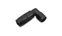 Fittings, Hose End, Reusable Swivel, 90 degree, -10 AN Size, Aluminum, Black Anodized, -10 AN Adapter Size, Female Threads, Each