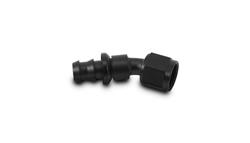 Hose Ends, Push-On Fittings, Socketless Barb, 30 degree, -6 AN Size, Aluminum, Black Anodized, -6 AN Adapter Size, Female Threads, Each