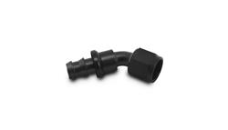 Fitting, Hose End, 45 Degree, -12 AN Female Threads, Aluminum, Black Anodized, Each