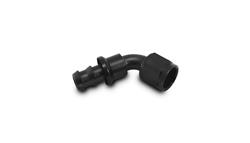 Hose Ends, Push-On Fittings, Socketless Barb, 60 degree, -6 AN Size, Aluminum, Black Anodized, -6 AN Adapter Size, Female Threads, Each