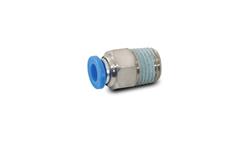 Air Hose Fitting, One-Touch, Male Connector, Straight, 1/4 in. NPT Male Threads, 1/4 in. Push To Connect, Each