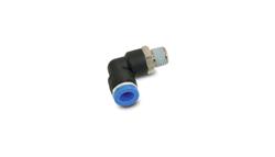 Air Hose Fitting, One-Touch, Male Connector, 90 Degree, 1/4 in. NPT Male Threads, 3/8 in. Push To Connect