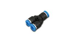 Air Hose Fitting, One-Touch, Y Union, 1/4 in. to 1/4 in., Push To Connect, Each