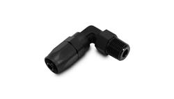 Hose Ends, Fittings, Reusable Swivel, 90 degree, -6 AN Size, Aluminum, Black Anodized, 1/8 in. NPT Adapter Size, Male Threads, Each