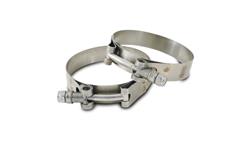 T-Bolt Hose Clamp, Stainless Steel, 4.210 in. to 4.600 in. Range, Pair