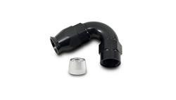 Hose End, PTFE Lined Hose, 120 Degree, -12 AN Female Thread, -12 AN Hose, Aluminum, Black, Each