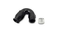 Hose End, PTFE Lined Hose, 150 Degree, -8 AN Female Thread, -8 AN Hose, Aluminum, Black, Each