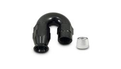 Hose End, PTFE Lined Hose, 180 Degree, -8 AN Female Thread, -8 AN Hose, Aluminum, Black, Each
