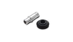 Vacuum Fitting, Hard Mount, Straight, 1.50 in. Length, Aluminum, Natural, 10mm Nipple, 3/8 in. Hose Barb, Each