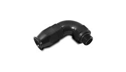 Hose End, PTFE Lined Hose, 90 Degree, -10 AN Male O-Ring, -8 AN Hose, Aluminum, Black, Each