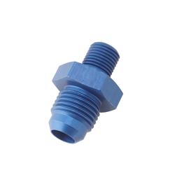 Fitting, Adapter, AN to Metric Threads, Straight, Aluminum, Blue Anodized, -6 AN, M10 x 1.0, Each