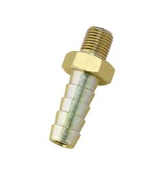 Fitting, Adapter, Metric to Hose Barb, Straight, Brass, Natural, 10mm x 1.0, 3/8 in., Each